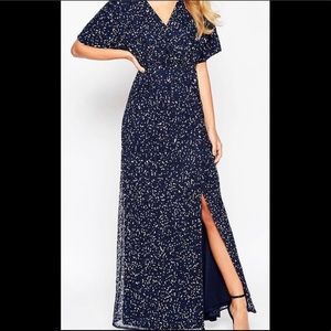 Sequined navy blue dress from Asos
